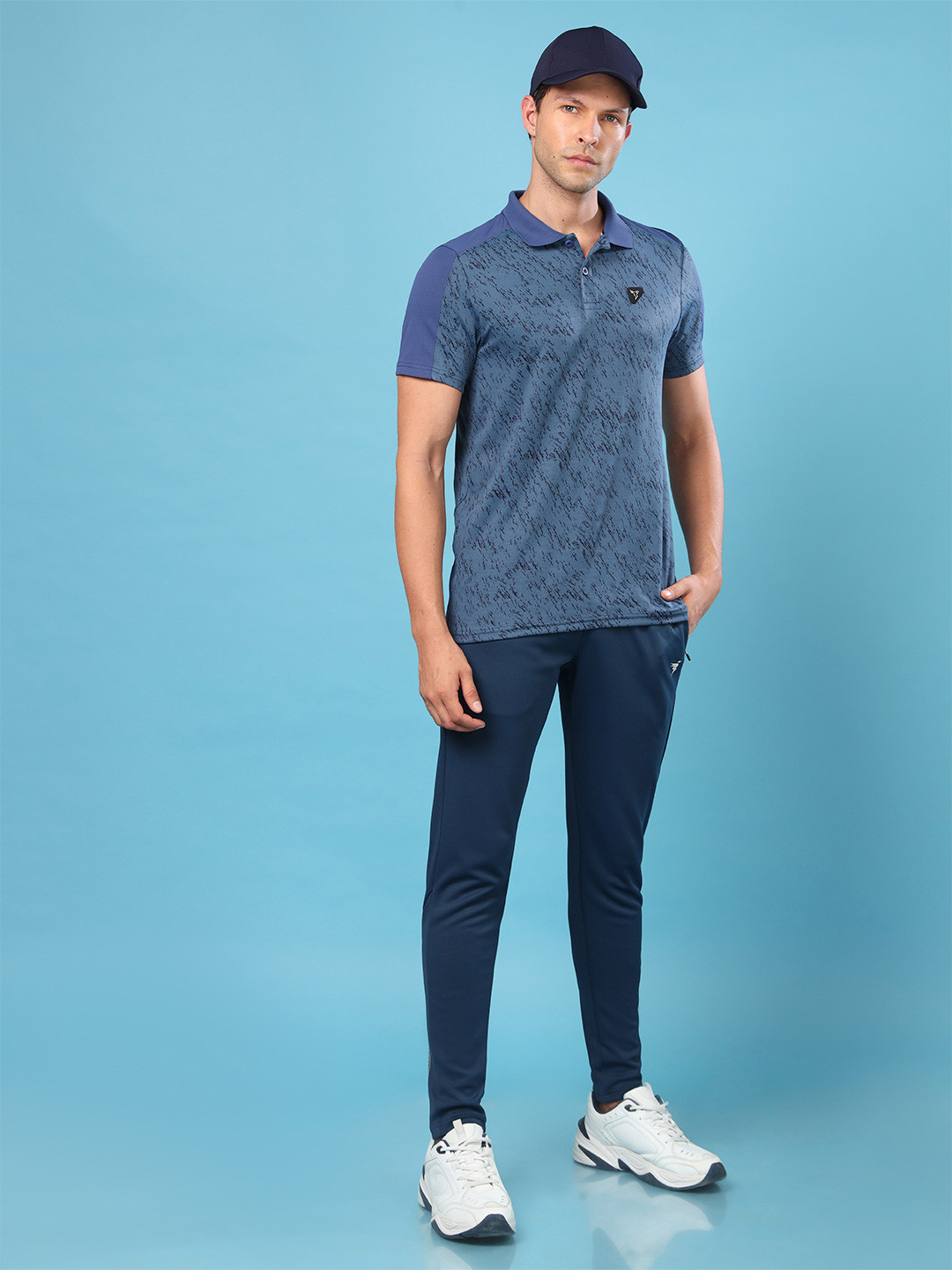 Technosport Men Jacquard Slim Fit Double-Cool Technology Polo T-Shirt