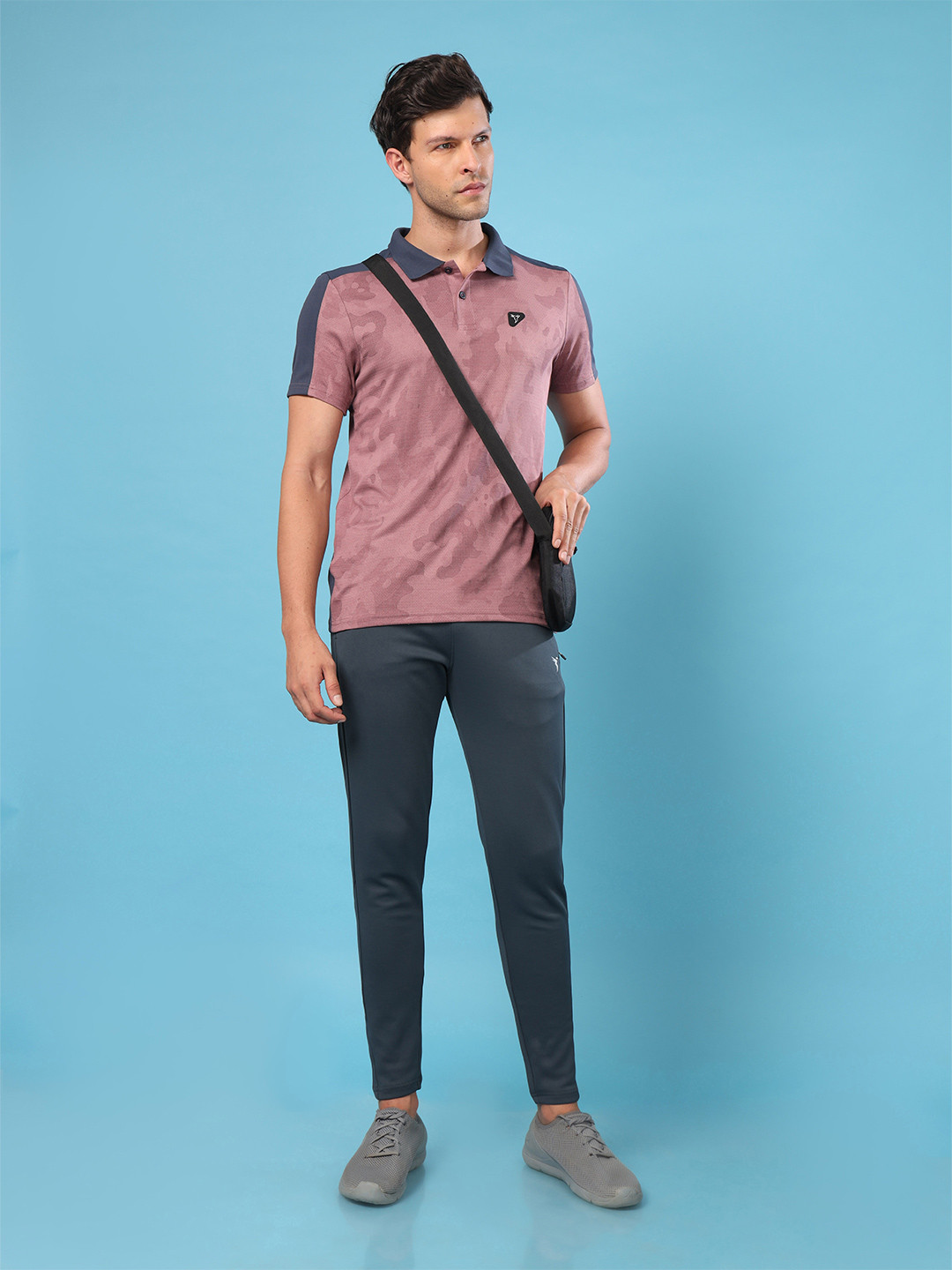 Technosport Men Jacquard Slim Fit Double Cool Technology Polo T-shirt