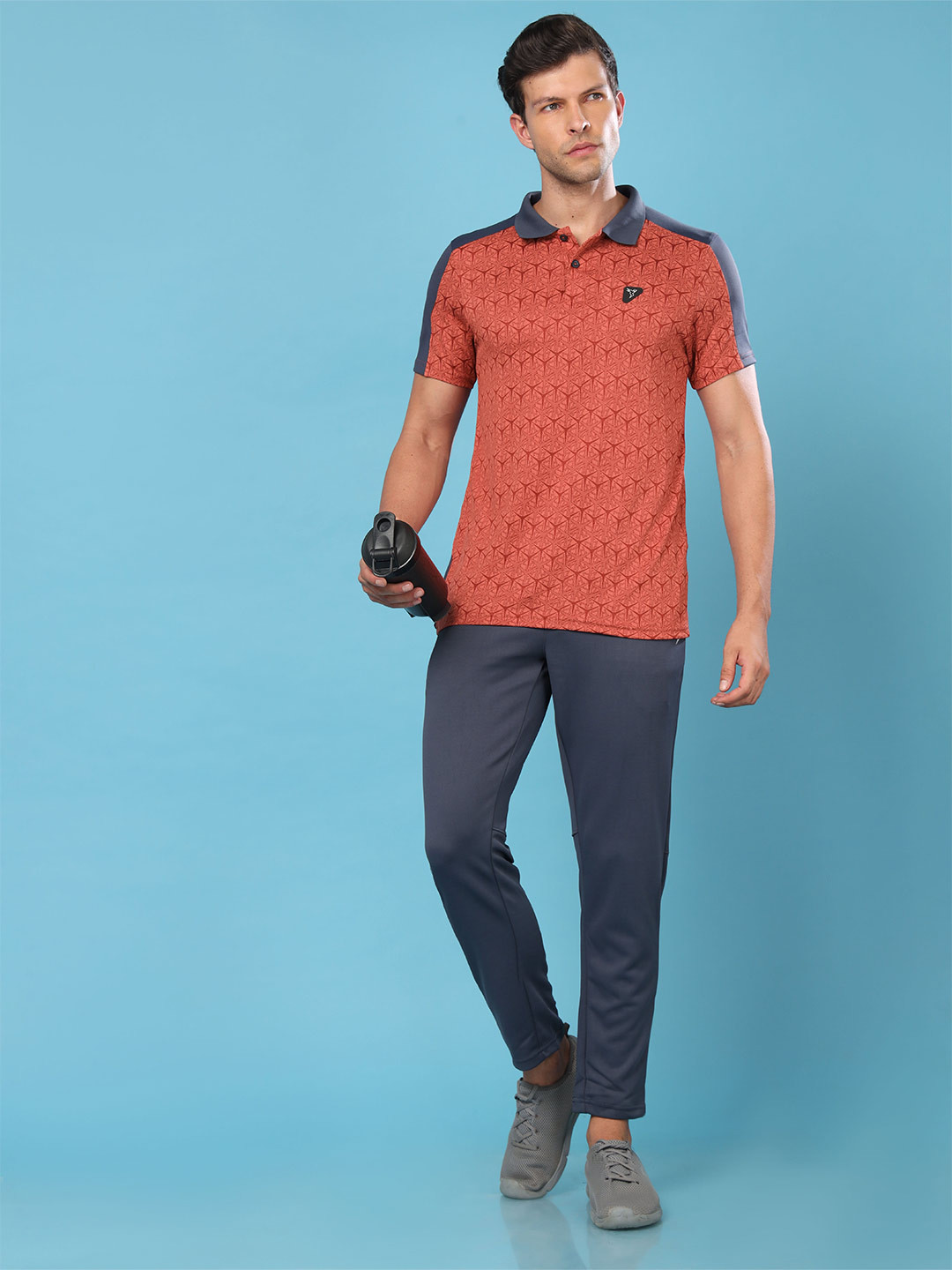 Technosport Men Active Jacquard Polo T-shirt