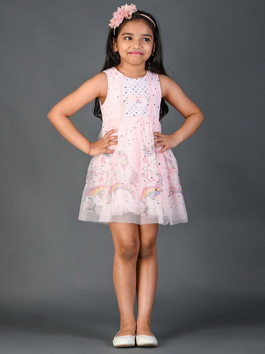 Kids On Board Girls  Floral Print Fit & Flare Dress