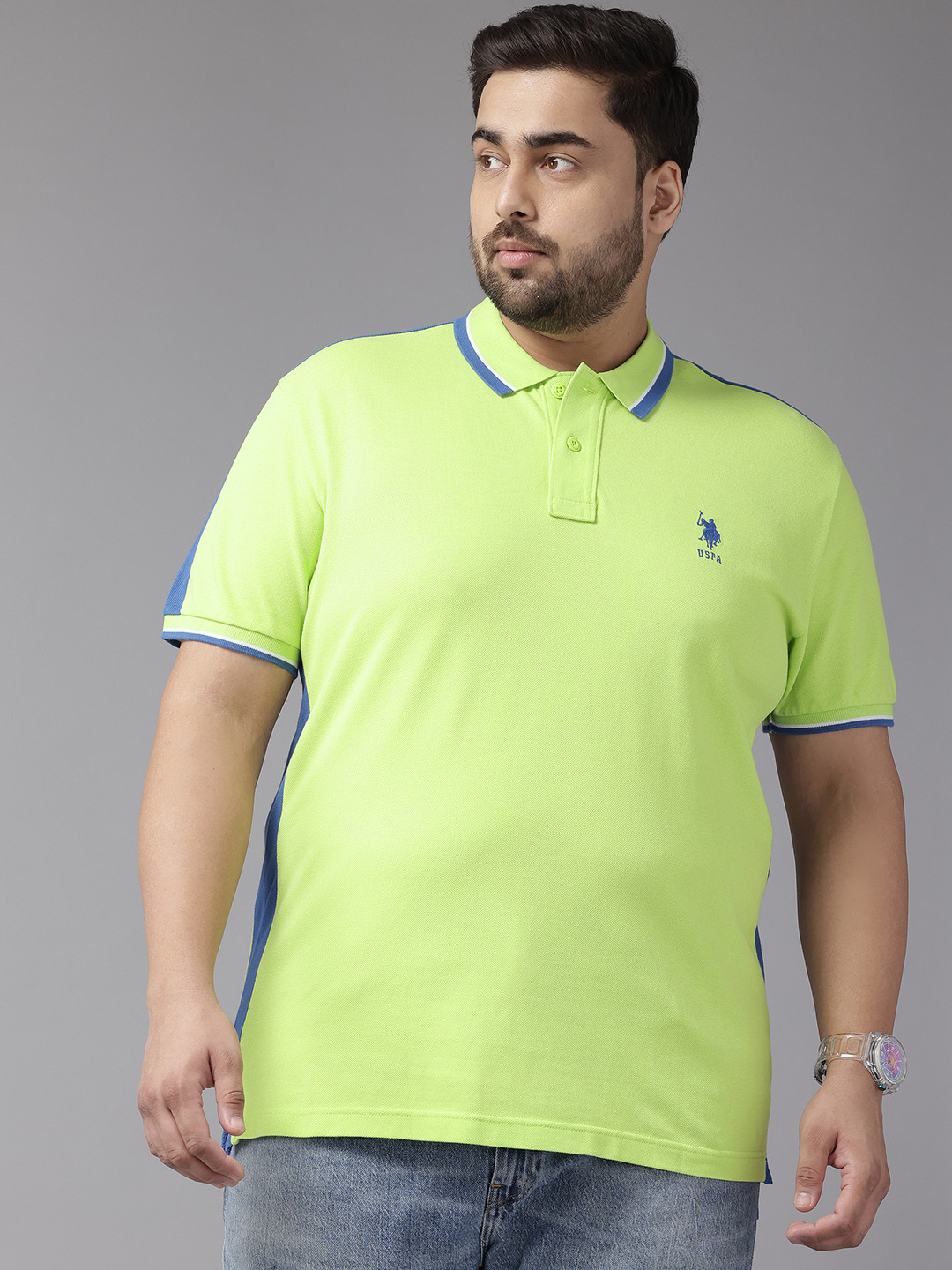 U.S. Polo Assn. Plus Size Polo Collar Pure Cotton Slim Fit T-shirt