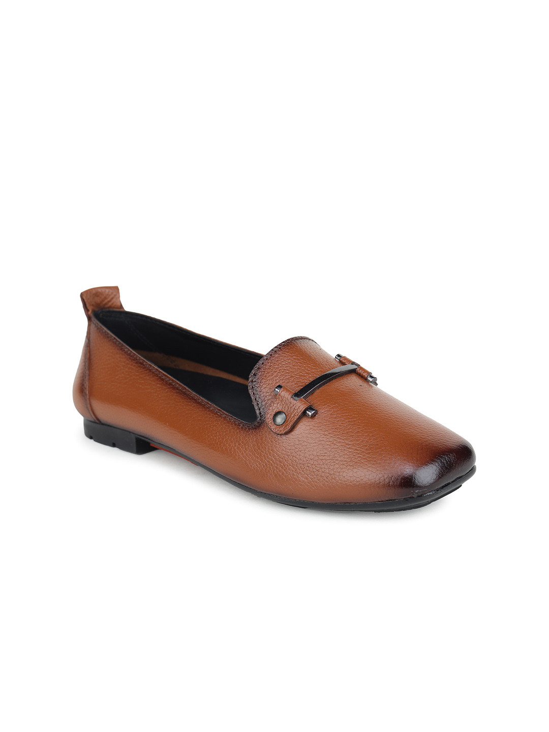 Zoom Shoes Genuine Leather Classic Textured Horsebit Loafers With Round Toe