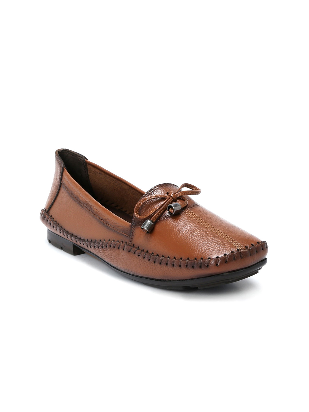 Zoom Shoes Women Bow Detail Leather Loafers