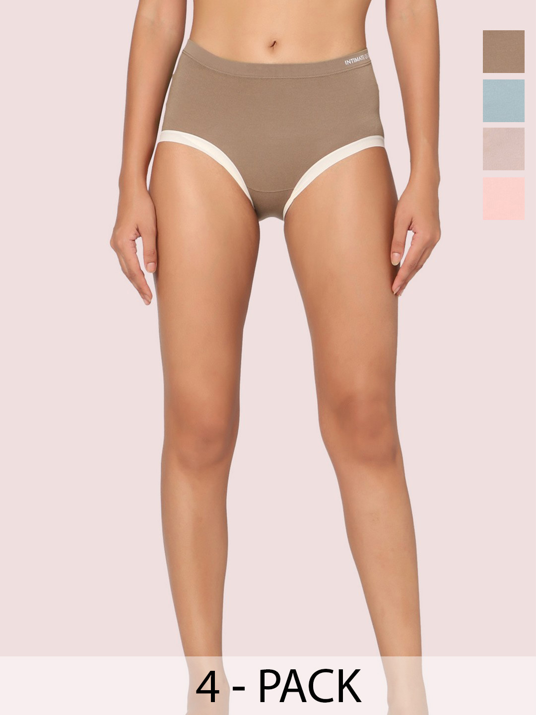 INTIMATE QUEEN Pack of 4 Yew Tree Bae Full Coverage Hipster Bikini Briefs