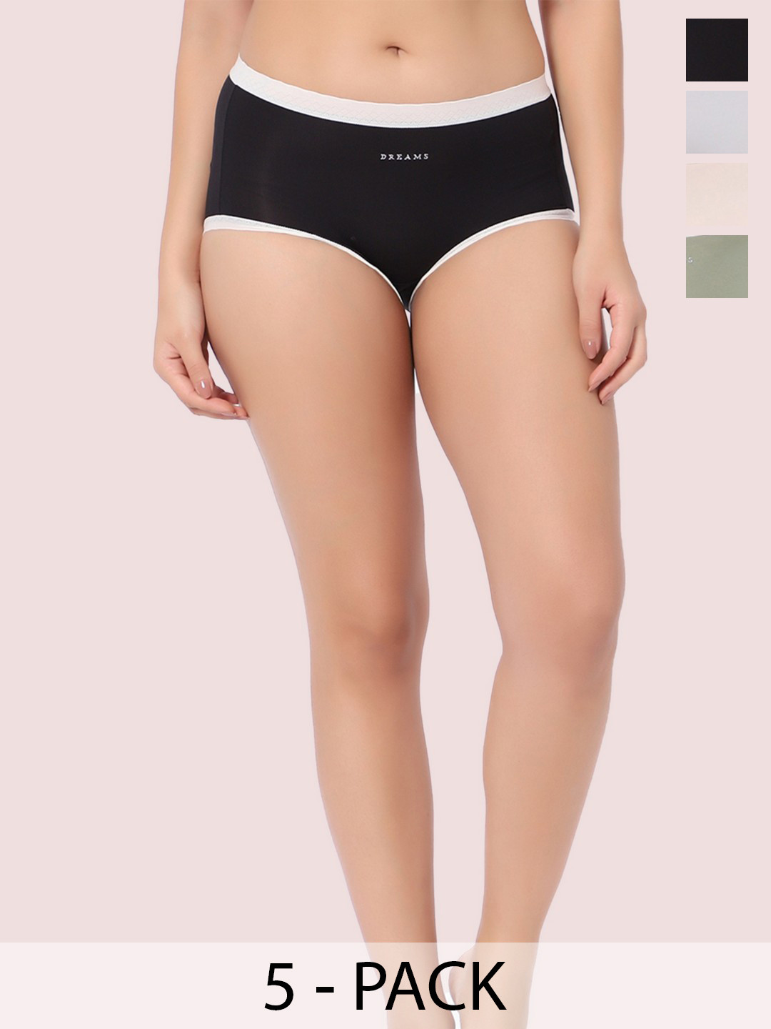 INTIMATE QUEEN Pack of 5 Corn Bae Full Coverage Boy Shorts Lacy Bikini Briefs