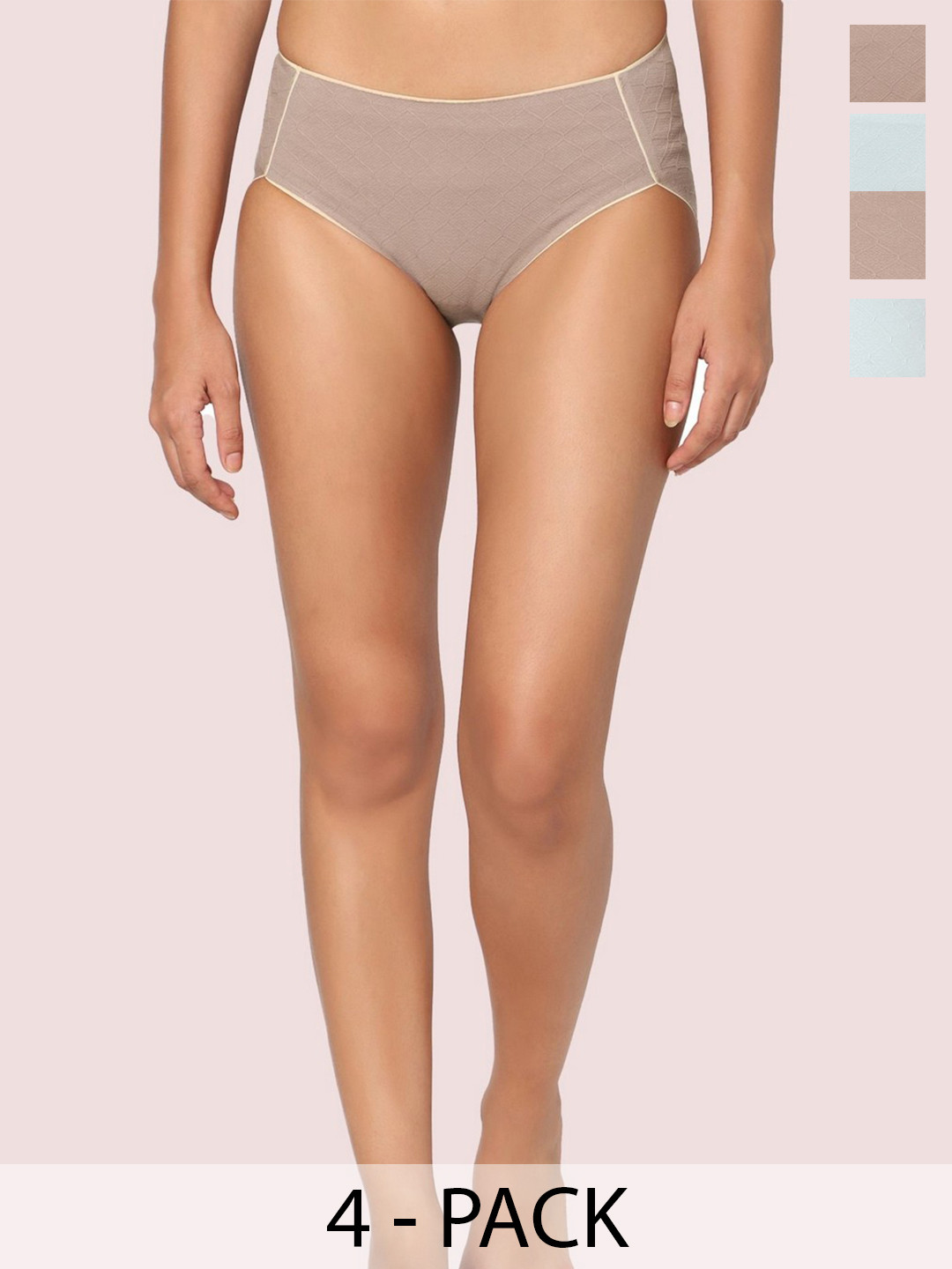 INTIMATE QUEEN Pack of 4 Cotton Seamless Hipster Full Coverage Body Adaptive Brief