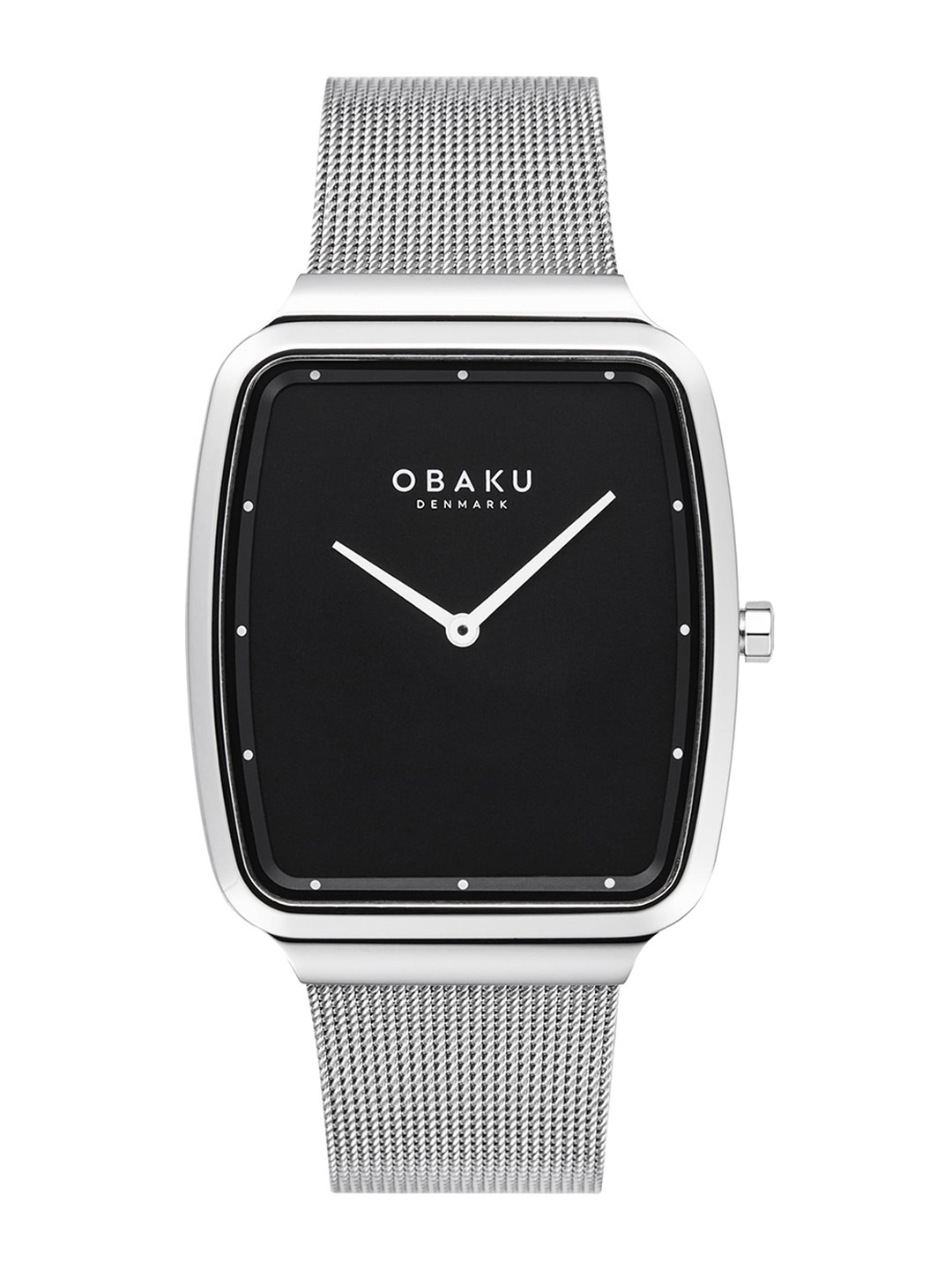 Obaku Tern Onyx Men Brass Square Dial & Stainless Steel Straps Analogue Watch V267GXCBMC