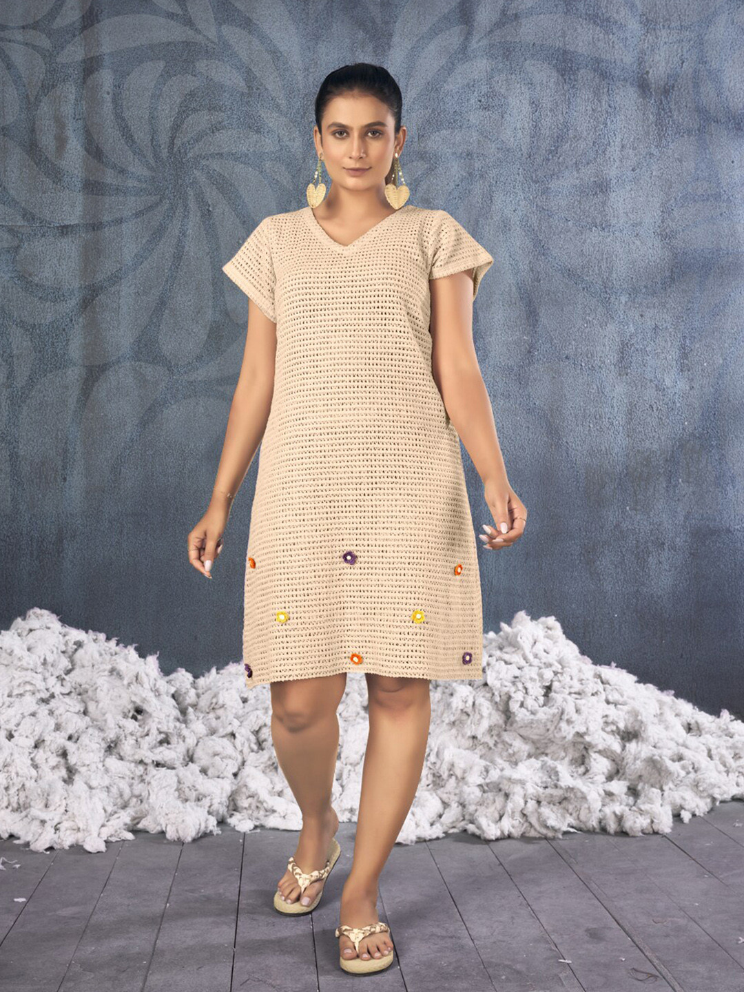 Curvy Lane Women Cap Sleeve A-Line Dress