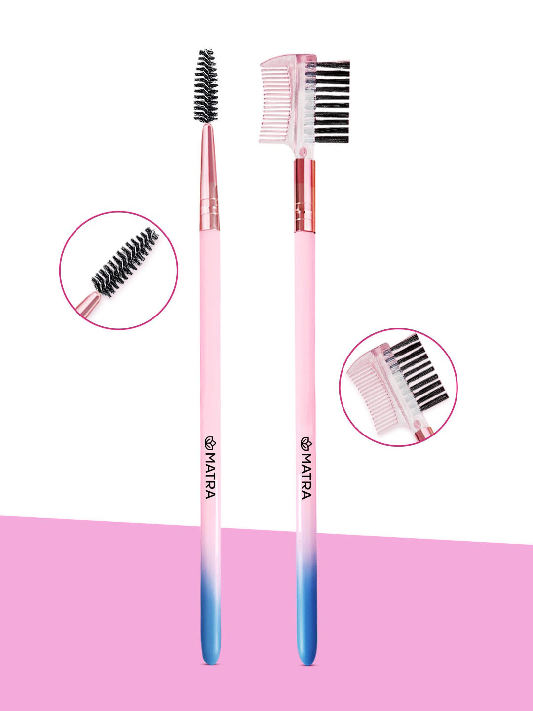 MATRA Eye Makeup Brush Set With Eyebrow Brush Comb & Eyelash Spoolie Mascara Applicator