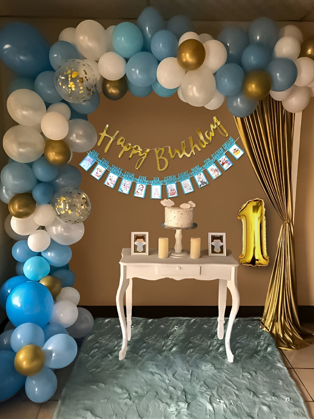 Special You 71-Pcs Blue & White Balloons Birthday Decors