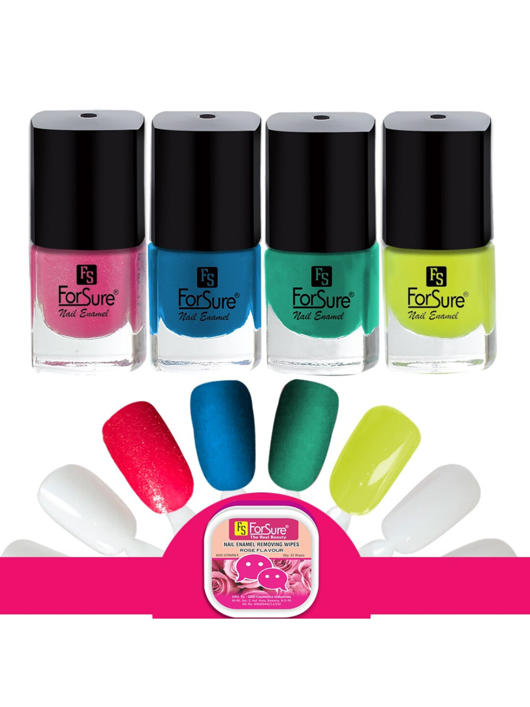 ForSure Trendy Set Of 4 Long Lasting Nail Enamel-5ml Each-116-113-,108-112