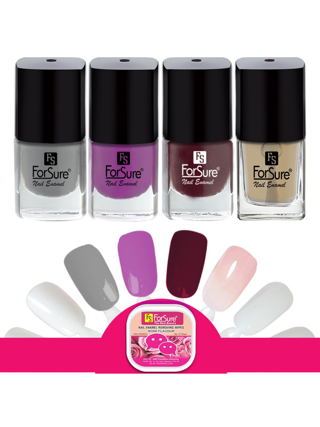 ForSure Set Of 4 Trendy Long-Lasting Nail Polish 5ml Each - Shades 119-109-110-111