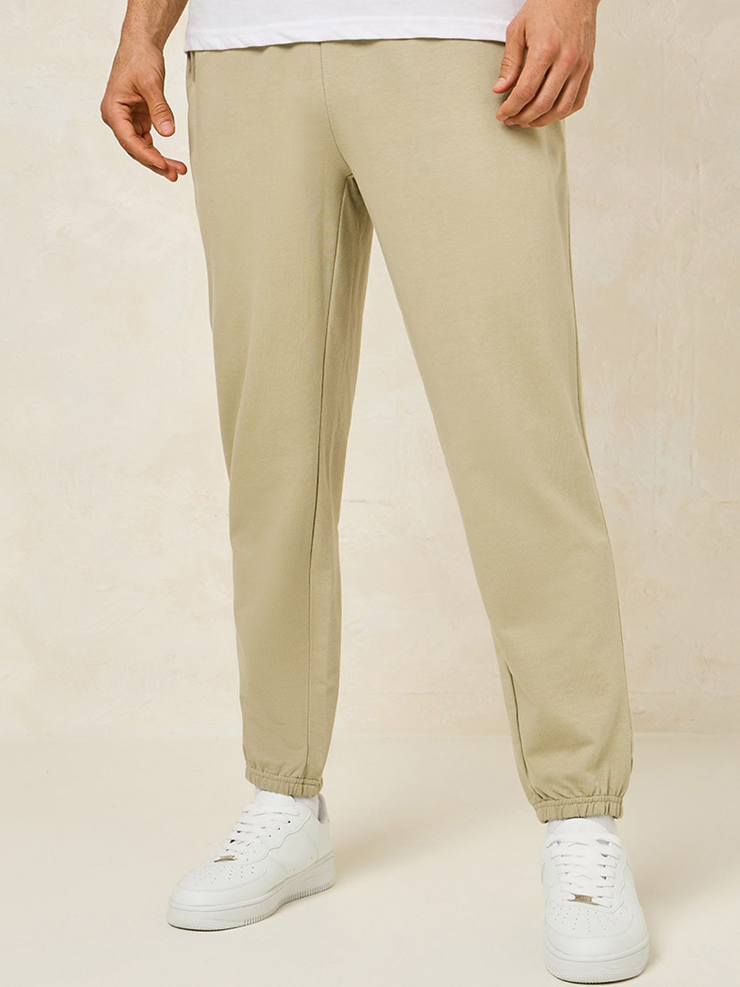 Styli Men Relaxed Fit French Terry Jogger with Elasticated Hem Joggers