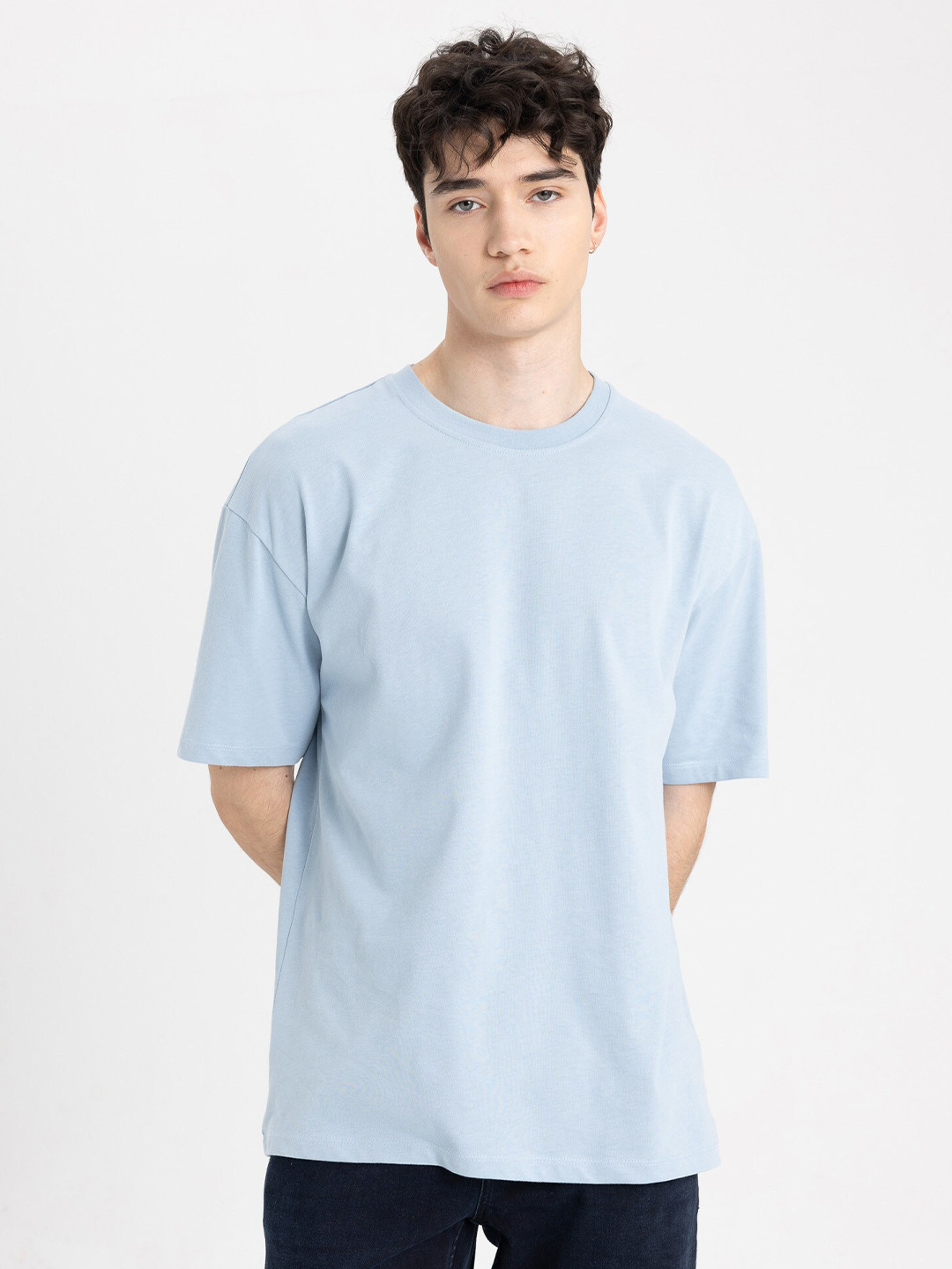 DeFacto Men pure cotton Raw Edge T-shirt