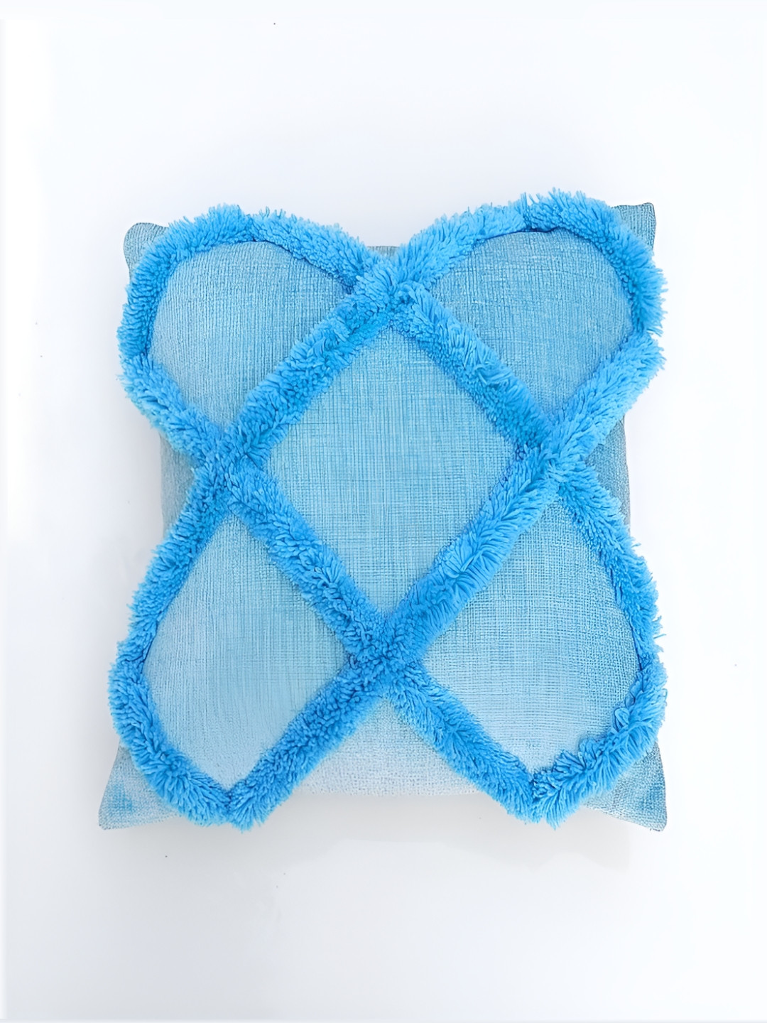 THROWPILLOW Turquoise Blue Embellished Square Cushion Covers