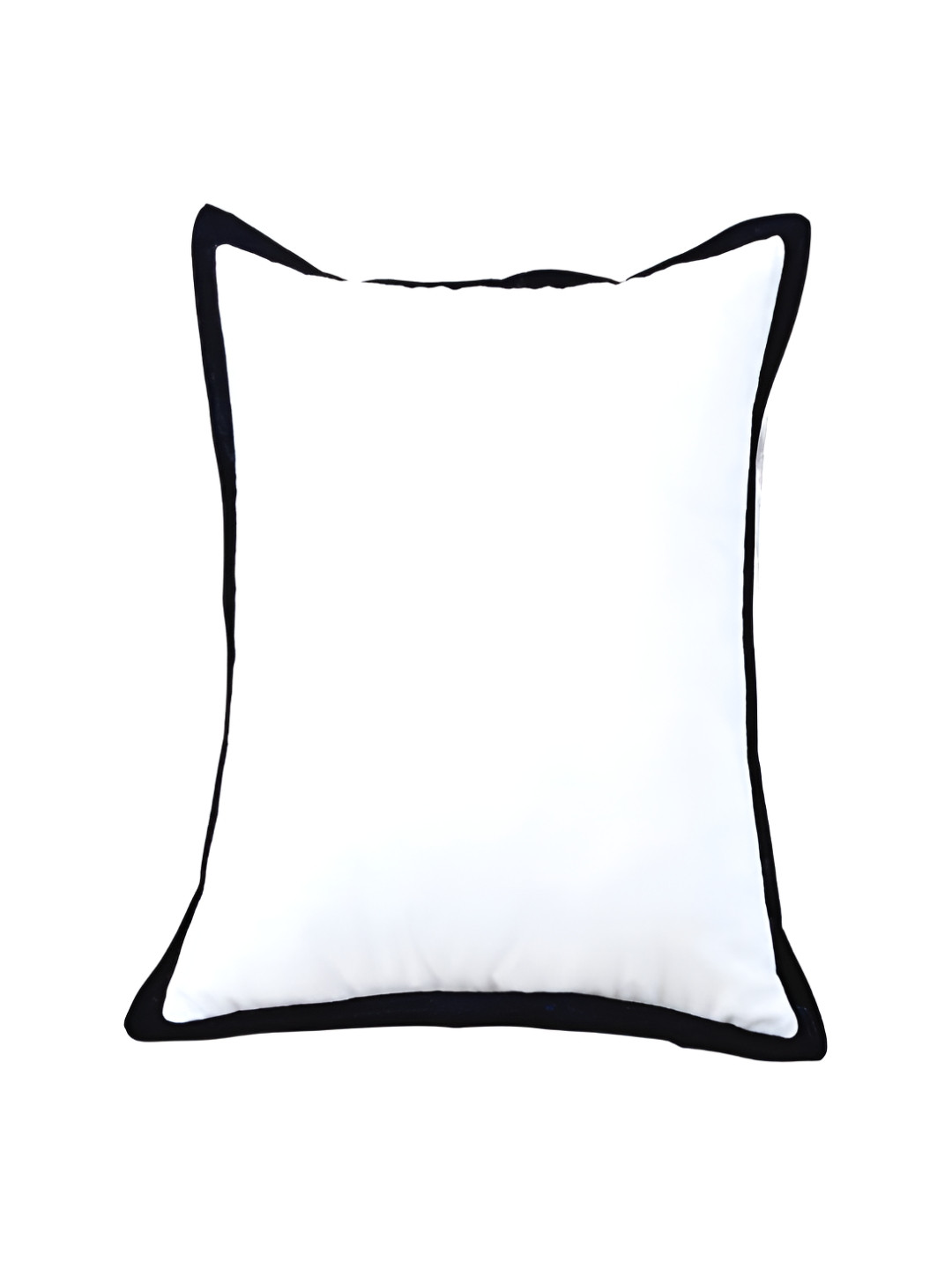 THROWPILLOW Black Cotton Fade Resistant Rectangle Cushion Cover -12x12In