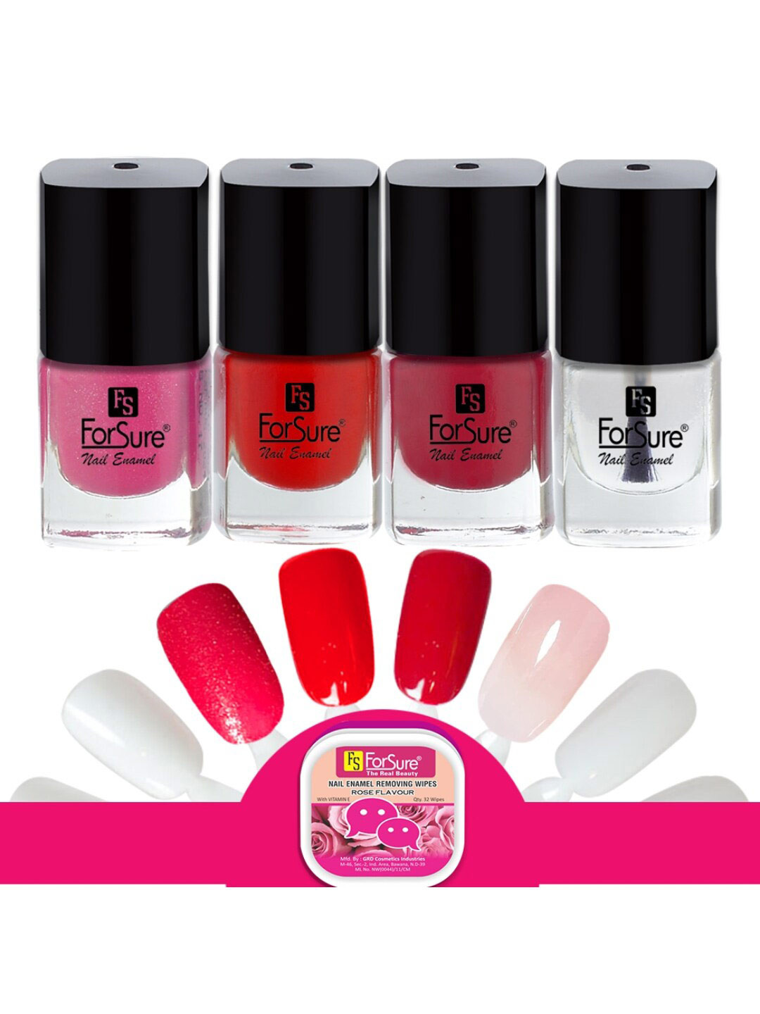 ForSure Set Of 4 Trendy Long-Lasting Nail Polish 5ml Each - Shades 106-107-108-114