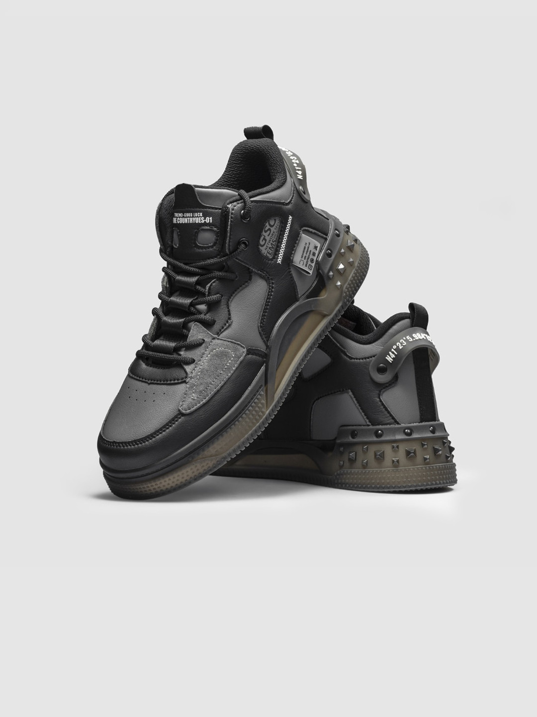 Nickron Droid Men Perforations High Top Lace Up Sneakers