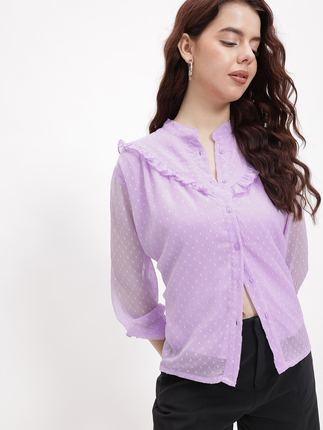 DressBerry Ruffle Ramble Dobby Shirt