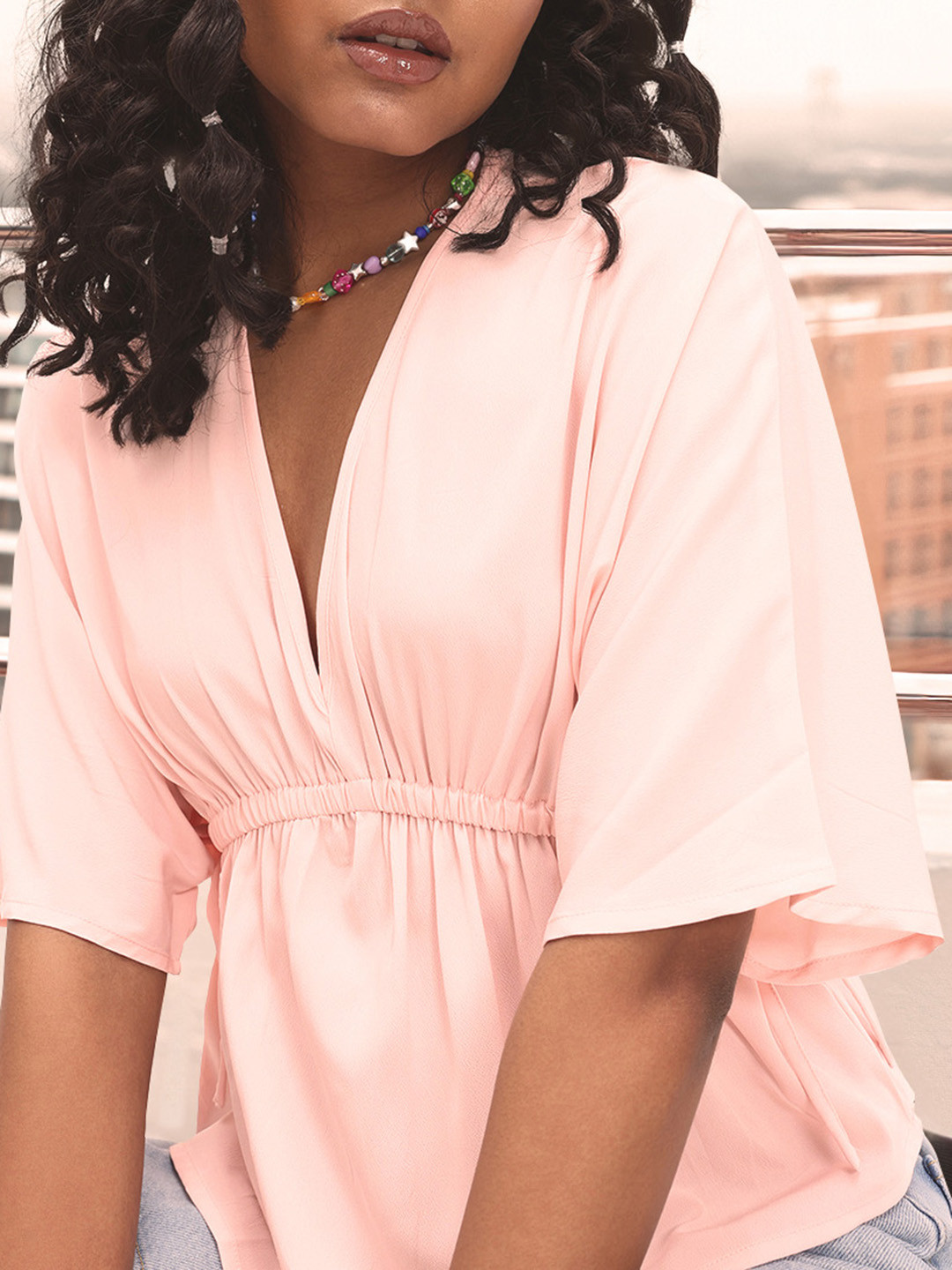 DressBerry Cinched Dolman Sleeves A-Line Top