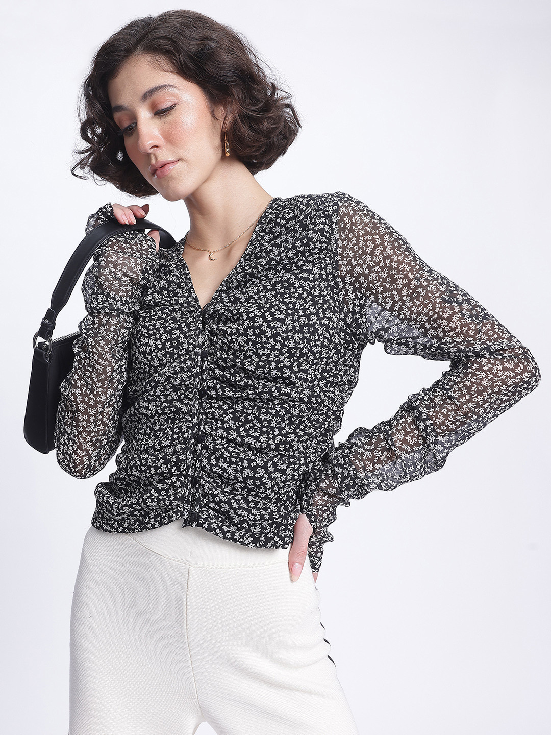 DressBerry Floral Ruched Top