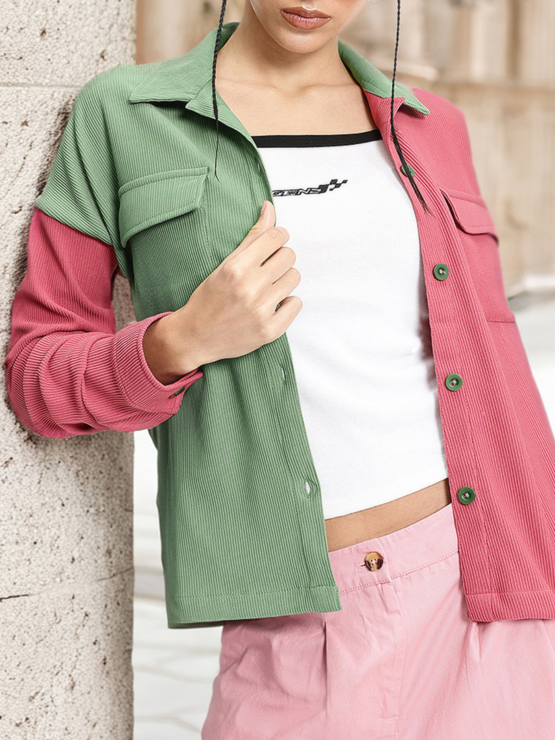 DressBerry Corduroy Oversized Shirt