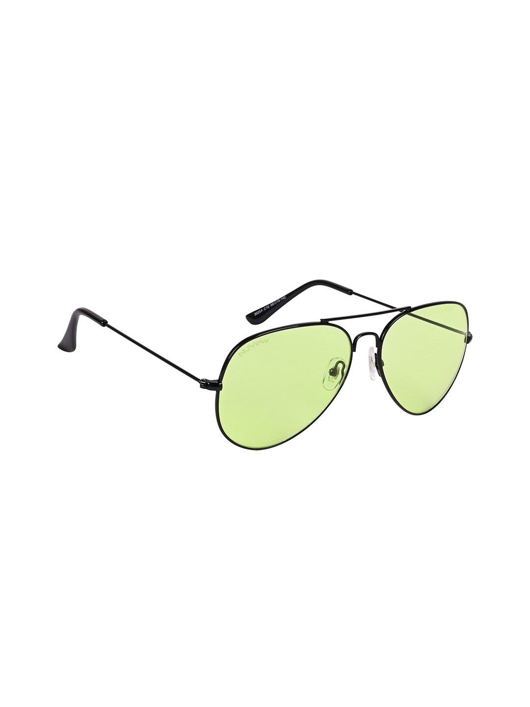 NuVew Unisex Aviator Sunglasses with UV Protected Lens-ES_16584-32-NW-3025A-YLW-BLK-AV