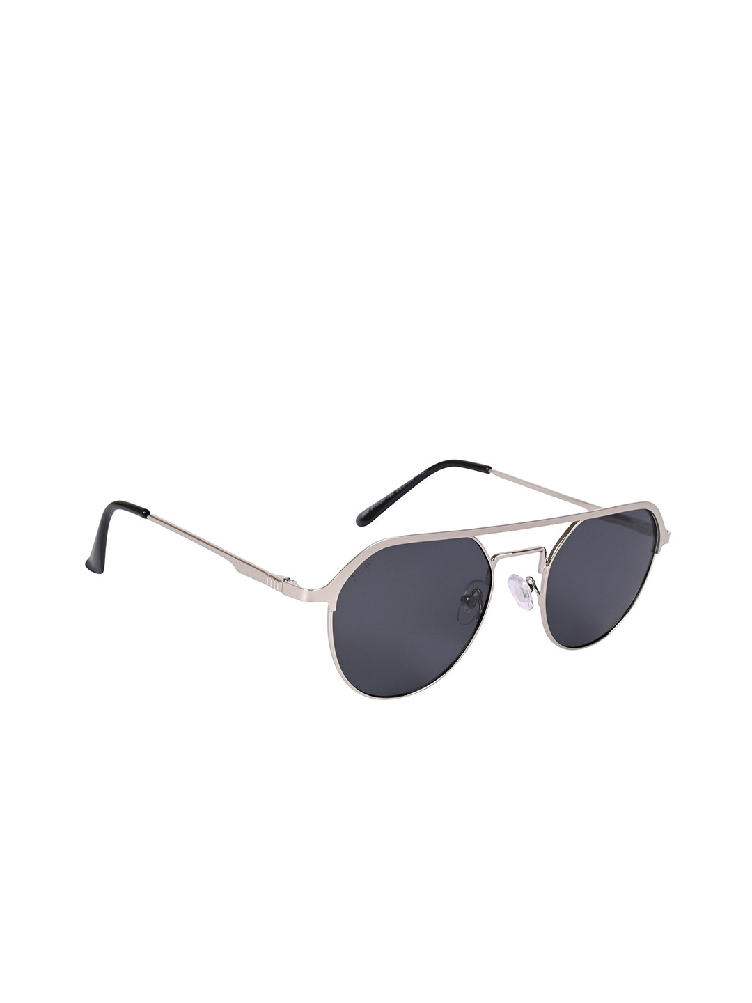 AISLIN Unisex Round Sunglasses with UV Protected Lens ES_13488-96-AS-K009-BLK-STL-RD