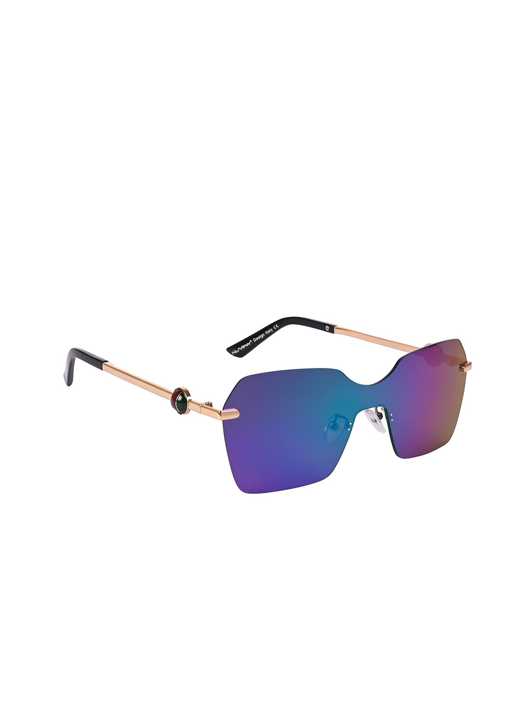 NuVew Unisex Wayfarer Sunglasses with UV Protected Lens ES_16622-34-NW-2331-fGRBL-GLGR-WF