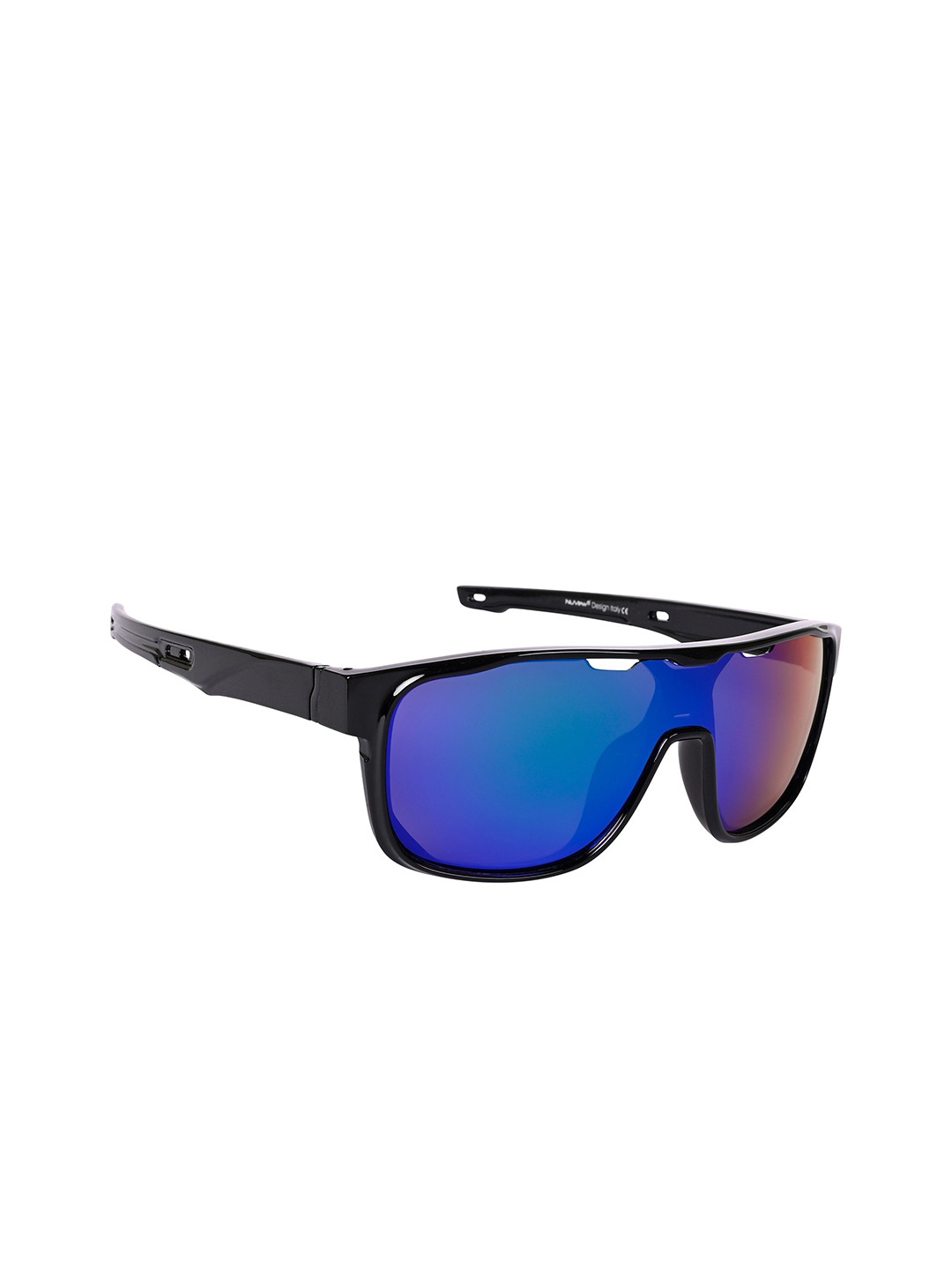 NuVew Unisex Sports Sunglasses with UV Protected Lens ES_16616-34-NW-AL9801-fGRBL-BLK-SPWA