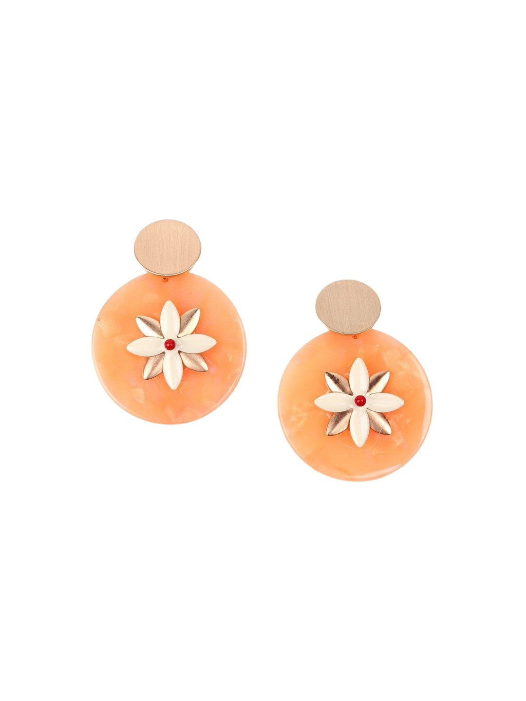ODETTE Gold-Plated Opal-Studded Circular Drop Earrings