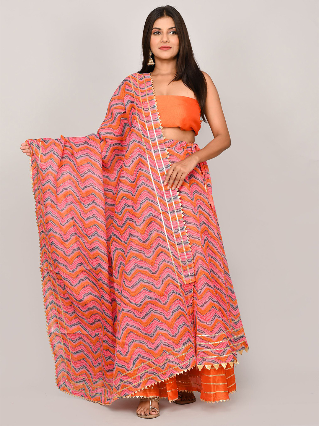 Silvermerc Designs Embellished Cotton Ready to Wear Lehenga & Blouse With Dupatta