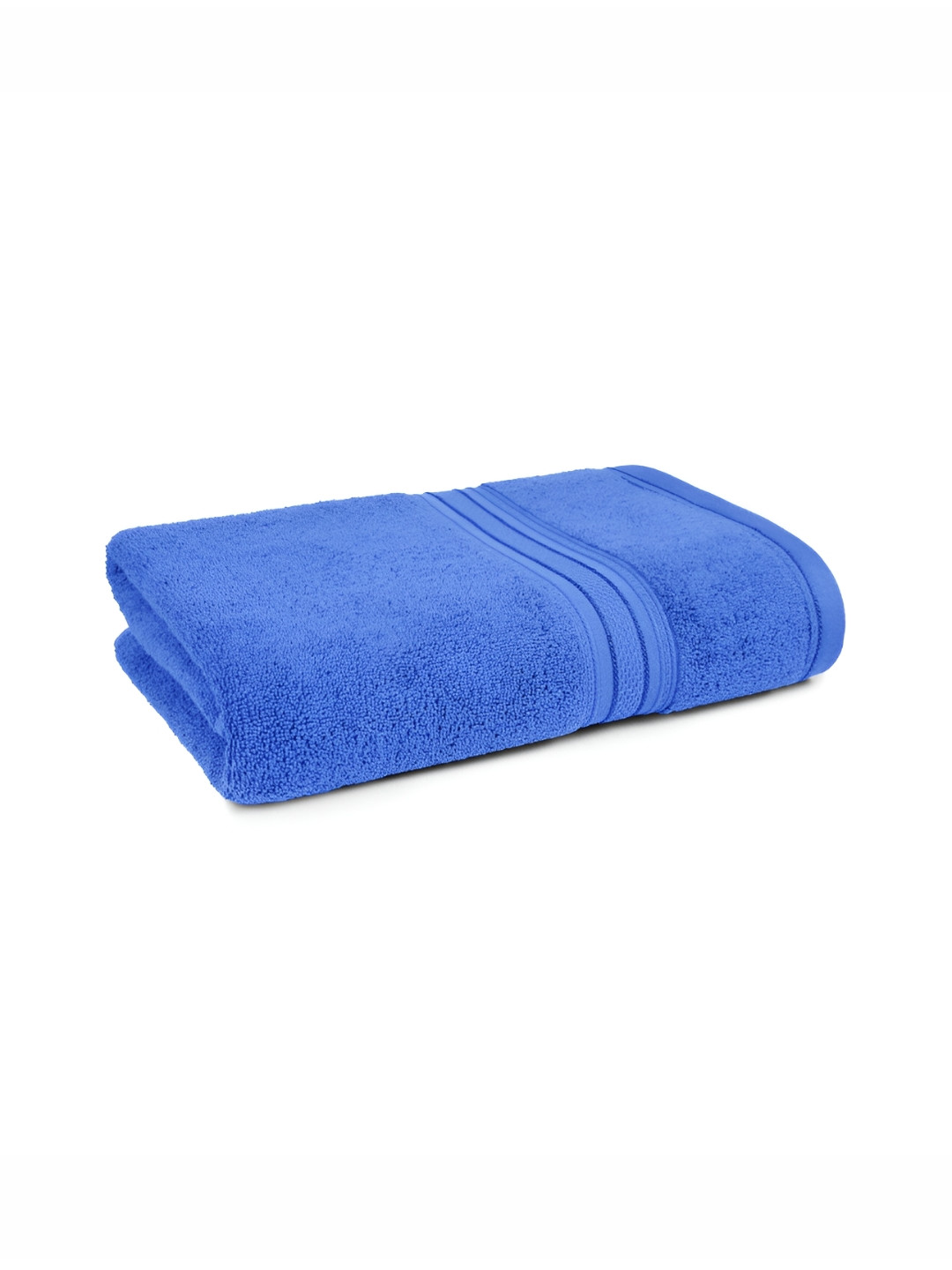 MYTRIDENT Blue Solid Pure Cotton 500GSM Super Soft Adult Regular Bath Towel-59x30In