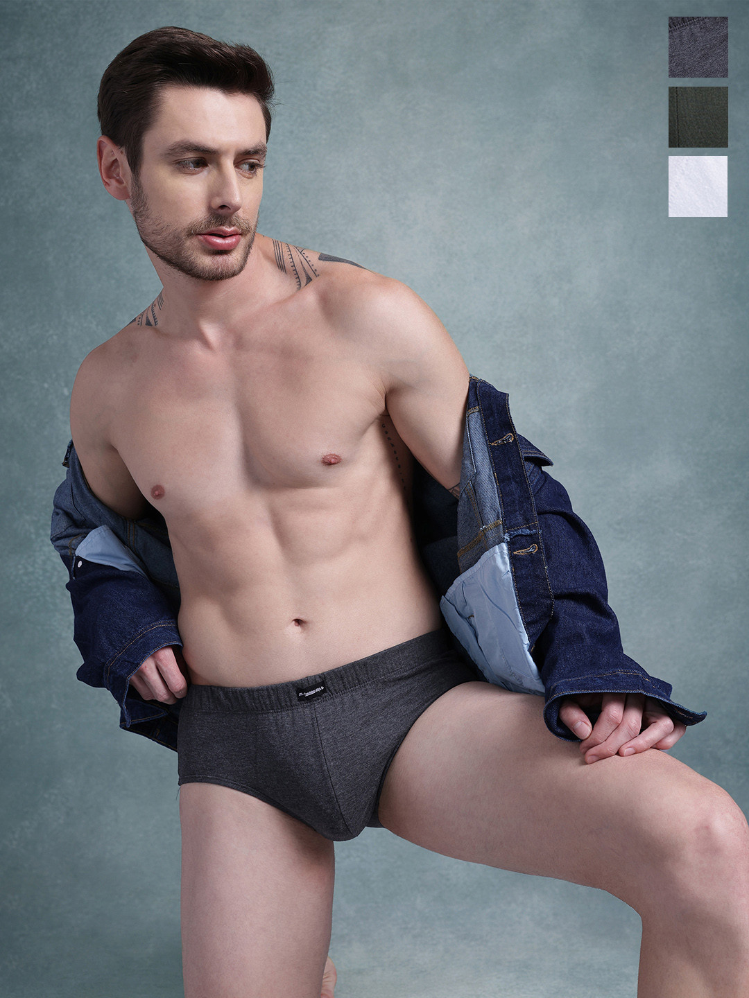 The Roadster Life Co. Pack Of 3 Pure Cotton Basic Briefs - RD_SS24_BRF_002_H