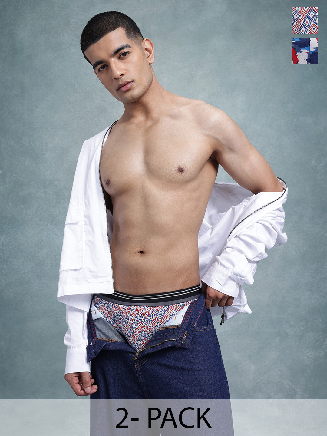 The Roadster Life Co. Men Pack Of 2 Abstract Printed Basic Briefs RD_SS24_BRF_005_A