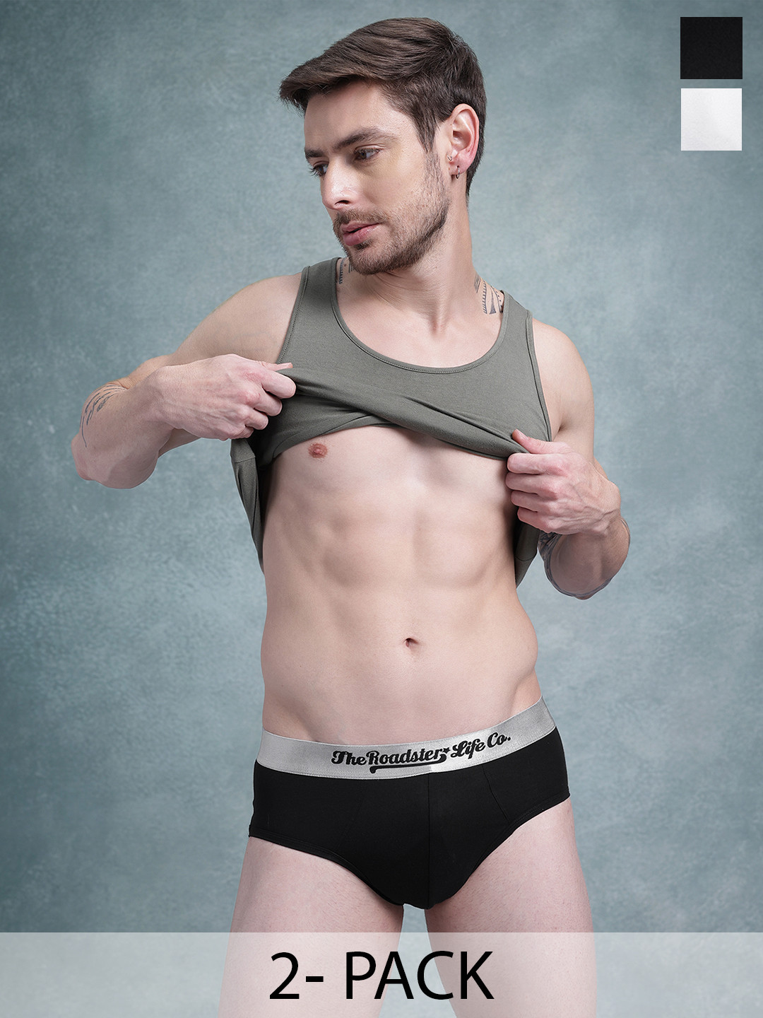 The Roadster Life Co. Men Pack Of 2 Basic Briefs RD_SS24_BRF_003_H