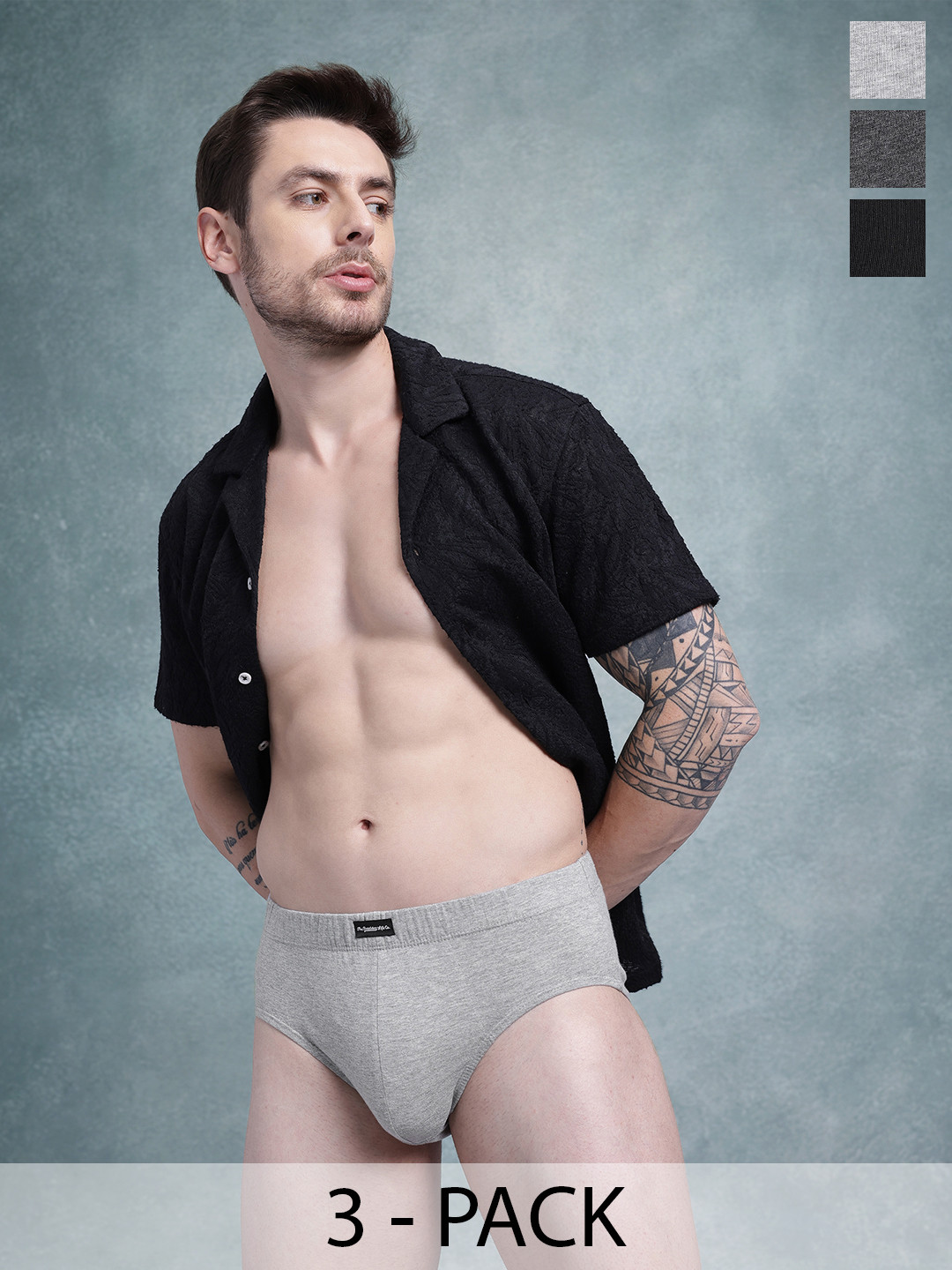 The Roadster Life Co. Men Pack of 3 Briefs RD_SS24_BRF_002_D