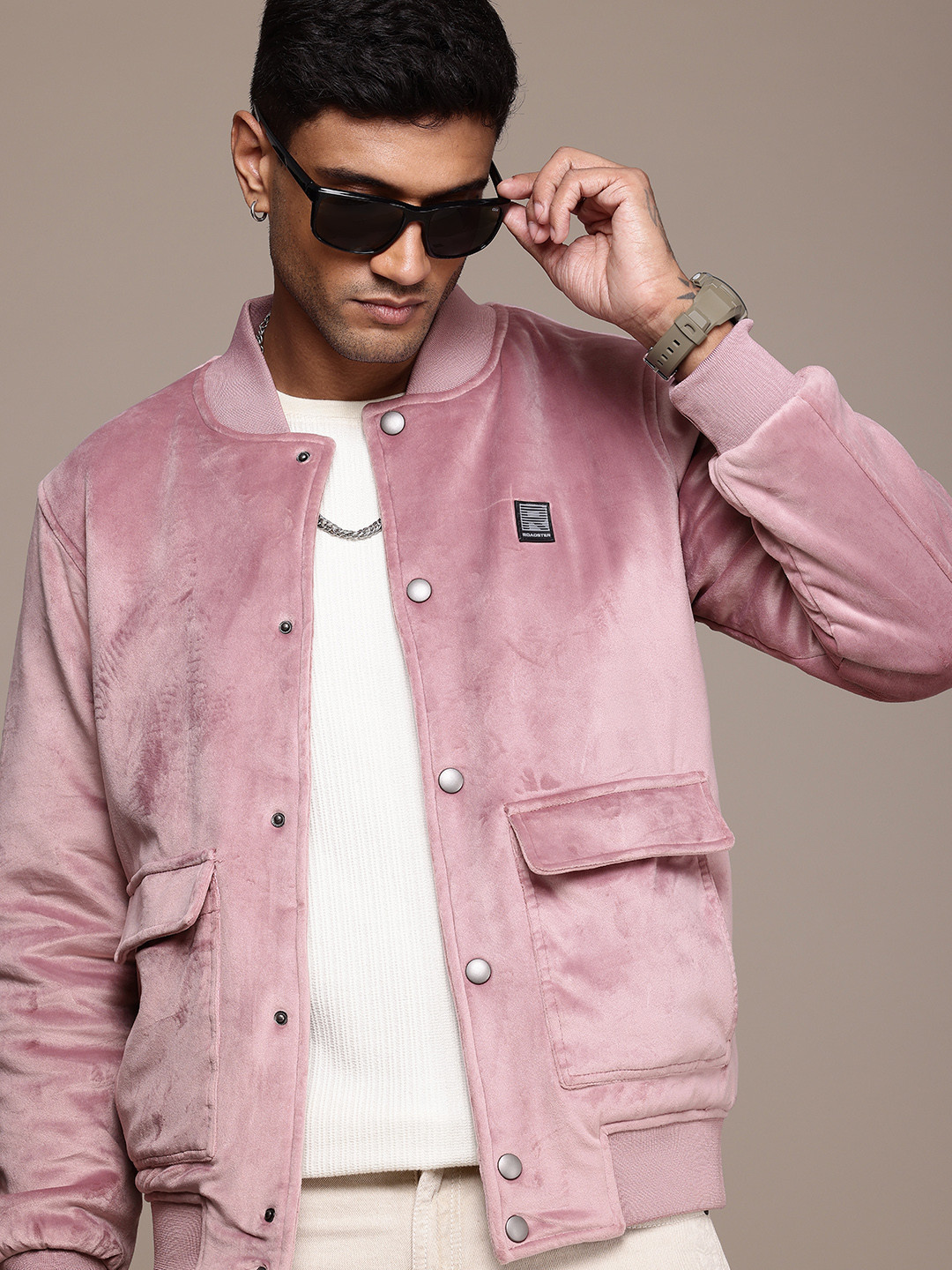 The Roadster Life Co. Velvet Finish Bomber Jacket