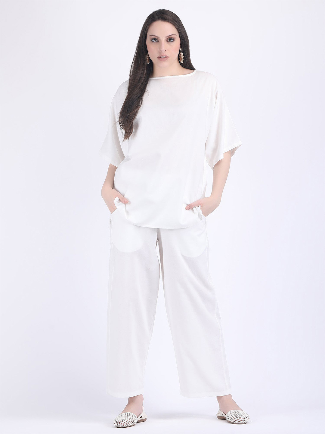 HUE & HIDE Boat Neck Top With Trousers