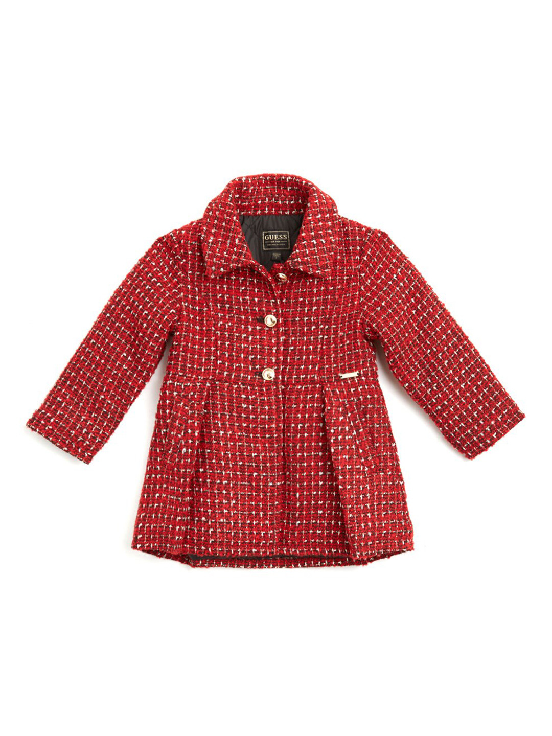 GUESS kids Girls Printed Spread Collar Overcoat