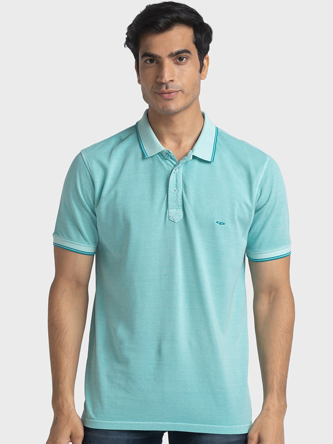 ColorPlus Polo Collar Short Sleeves Regular Fit Cotton T-shirt