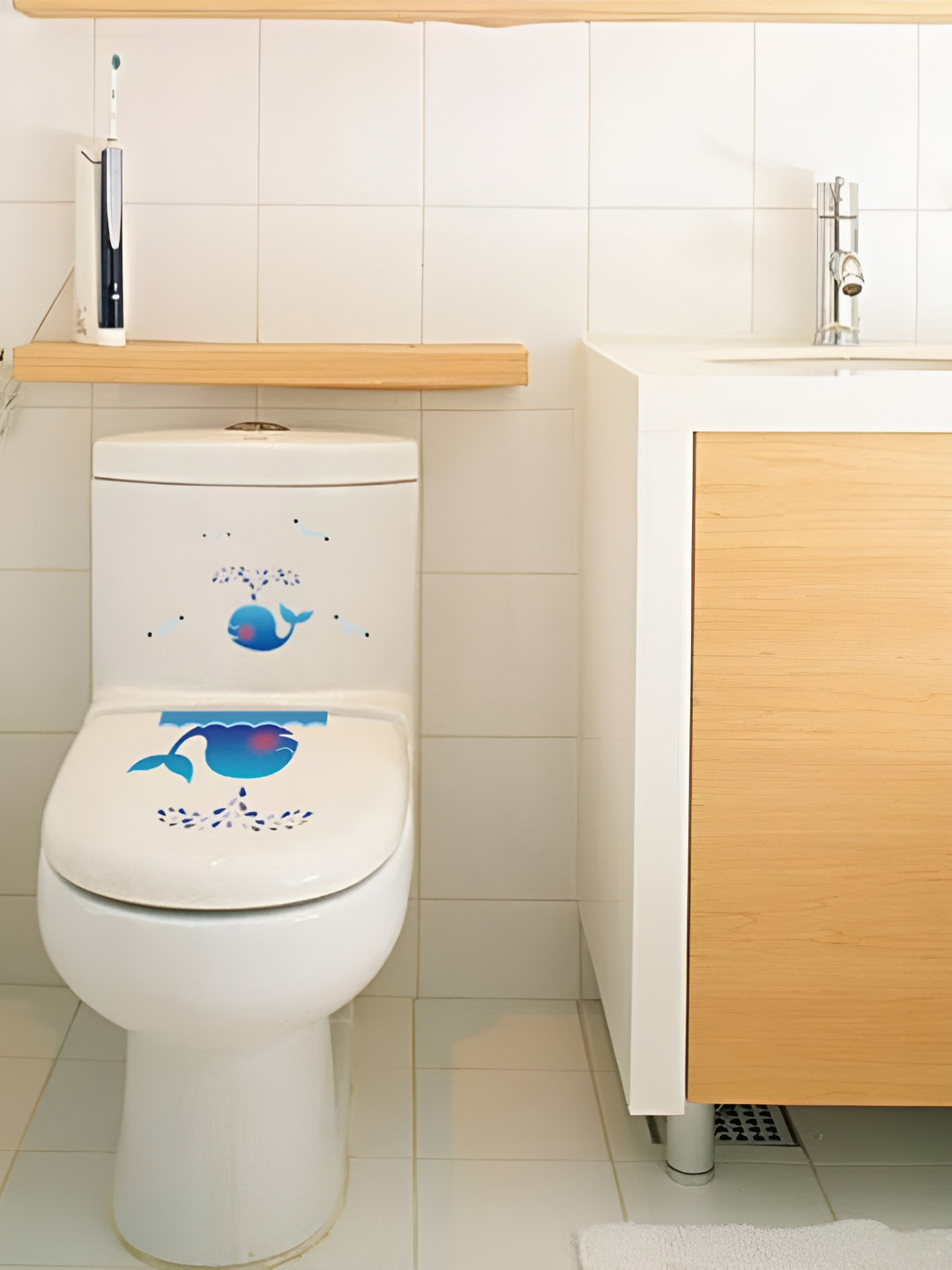Jaamso Royals Blue Sea Creatures Toilet Wall Sticker