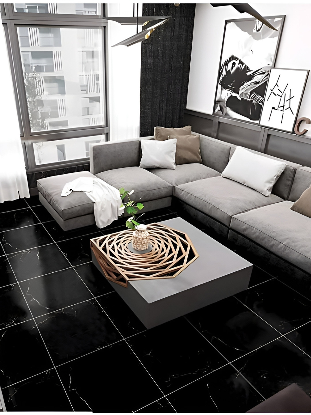 Jaamso Royals Black Waterproof Tile Sticker