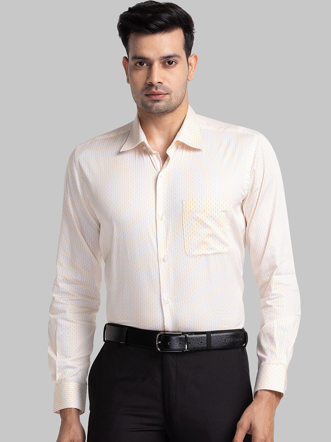 Raymond Micro Ditsy Printed Pure Cotton Contemporary -Fit Formal Shirt