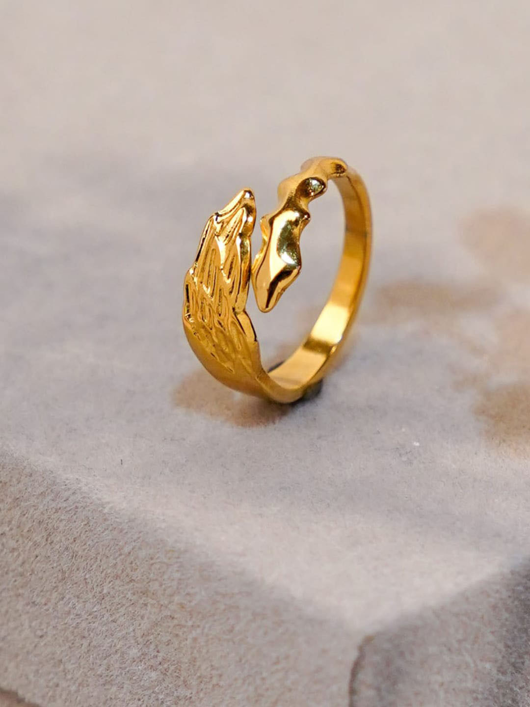 SWASHAA 18KT Gold-Plated Panini Snake Shaped Finger Ring
