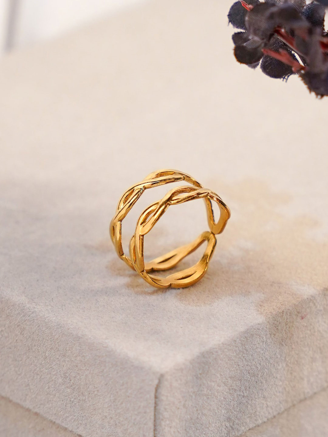 SWASHAA 18KT Gold-Plated Ayla Finger Ring