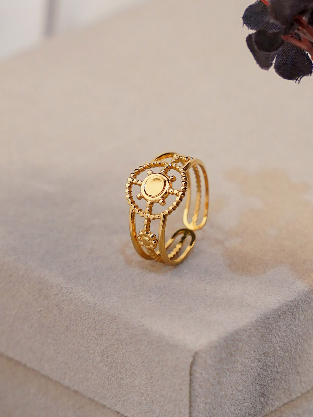 SWASHAA 18KT Gold-Plated Aza Finger Ring