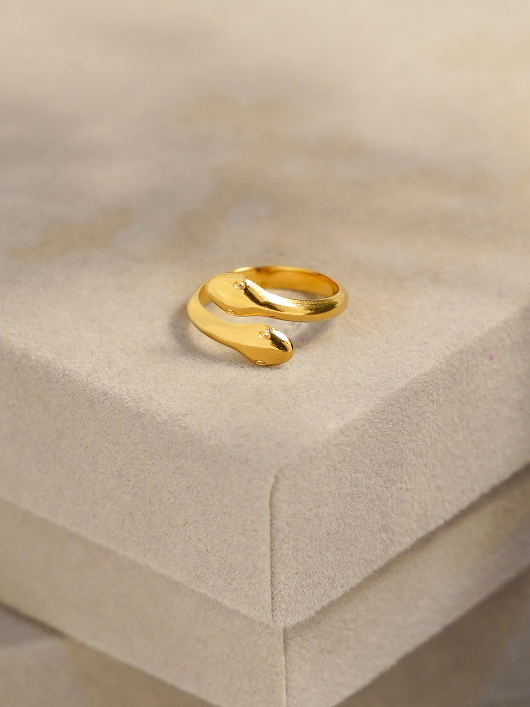 SWASHAA 18KT Gold-Plated Leone Snake Finger Ring