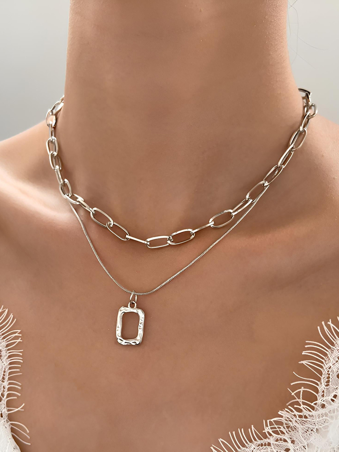 Goho Square Pendant With Chain