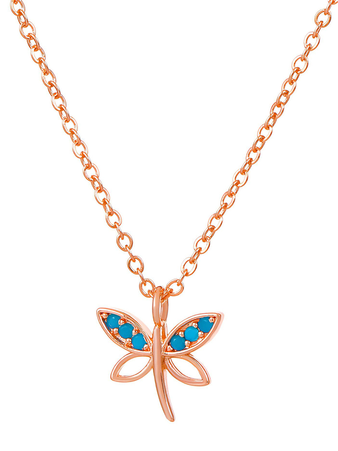 Goho Rose Gold-Plated Butterfly Pendant with Chain